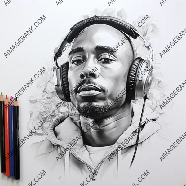 Half-Finished Pencil Sketch: Tupac Shakur&#8217;s Unique Style