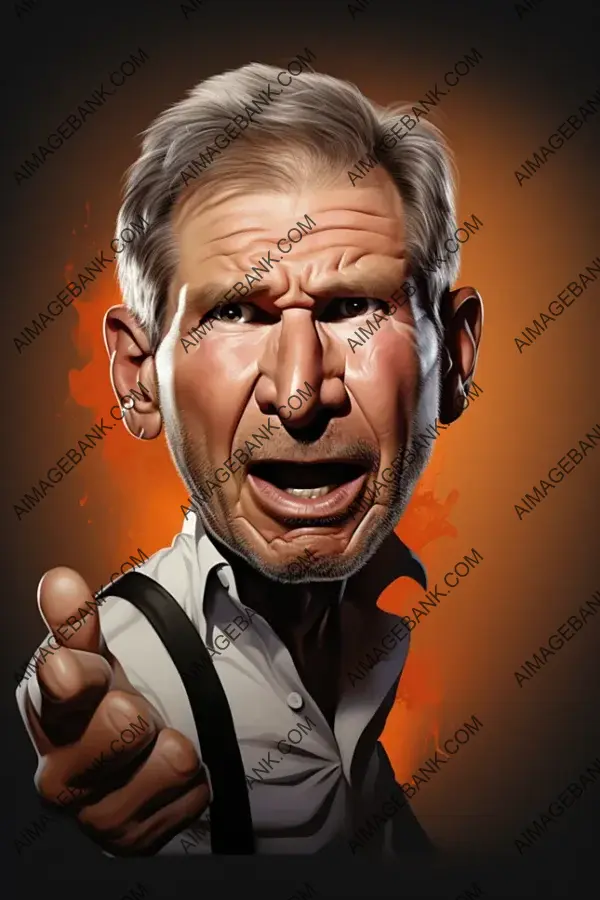 Artistic Tribute: Inkpunk Portrait of Harrison Ford