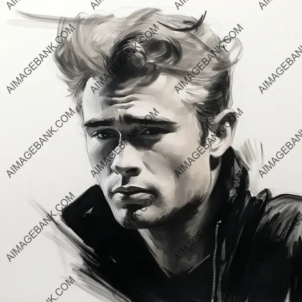 James Dean&#8217;s Iconic Face: Artwork in Progress