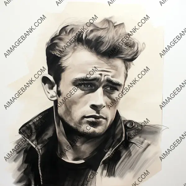 Artistic Tribute: Half-Finished Face Sketch of James Dean