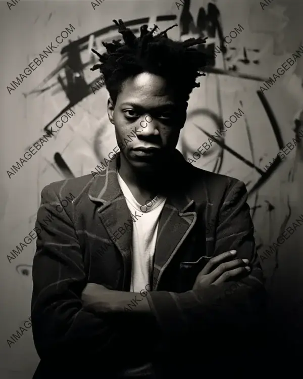 Artistic Tribute: Sepia-Toned Design Inspired by Jean-Michel Basquiat