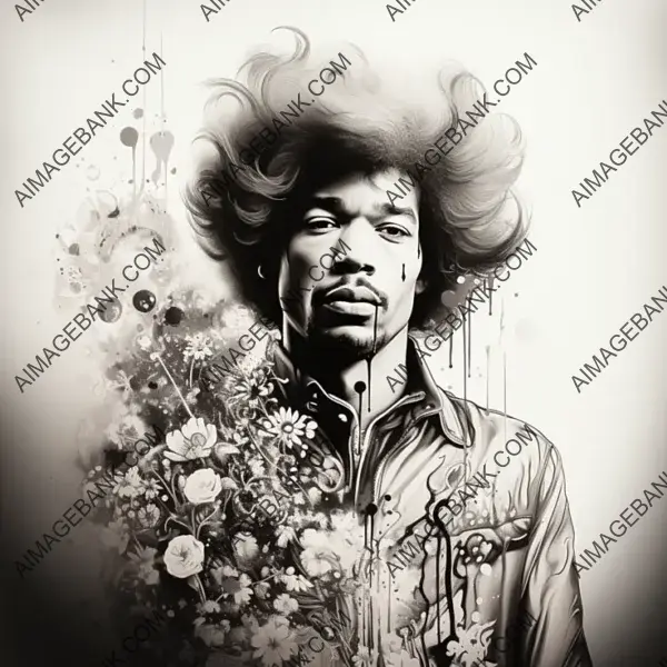 Creative Art: Jimi Hendrix&#8217;s Iconic Image Captured in Doodle