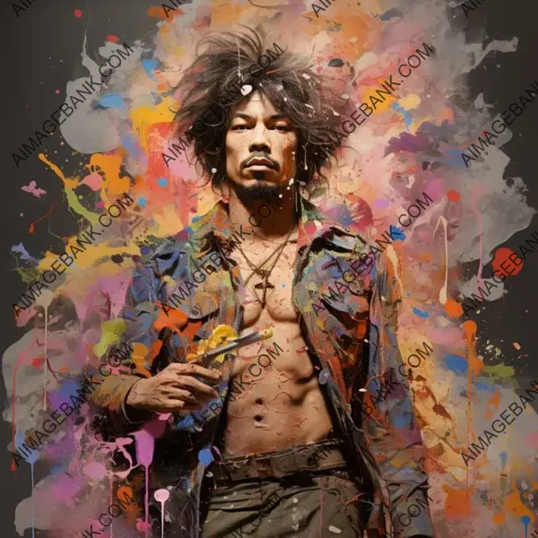 Artistic Tribute: Trompe l&#8217;Oeil Painting Honoring Jimi Hendrix