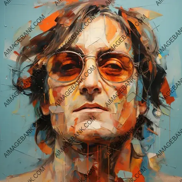 Creative Art: Capturing John Lennon Mural with Textured Paint