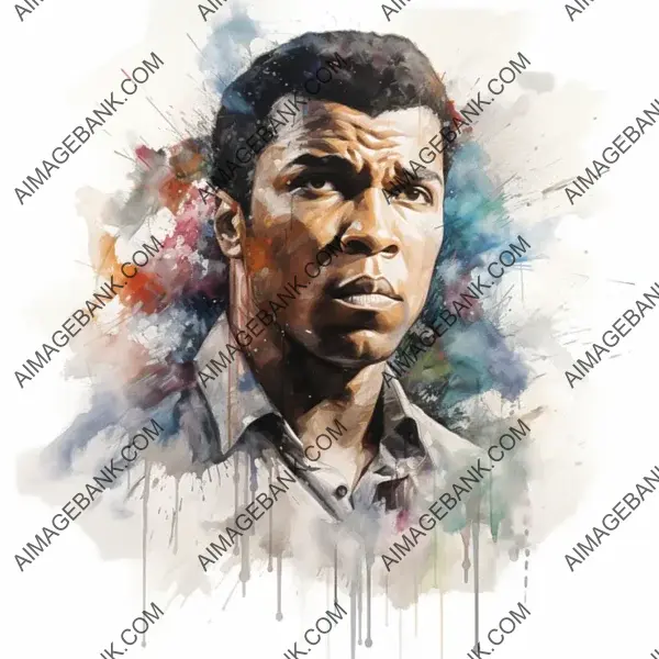 Muhammad Ali: Watercolor Painting Honoring His Boxing Legacy