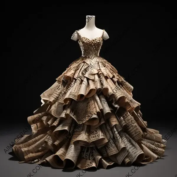 Woman&#8217;s Gown Made of Swirling Letters and Literature