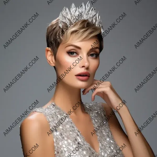 Huge Pixie Cut Hairstyle with Light Brown Hair Color