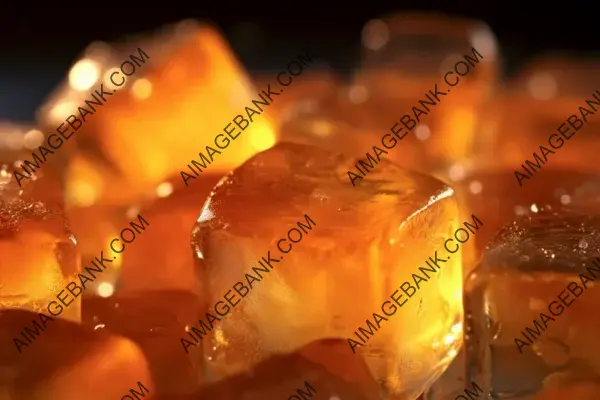 Crystal Clear: Close-Up of Sparkling Ice Cubes