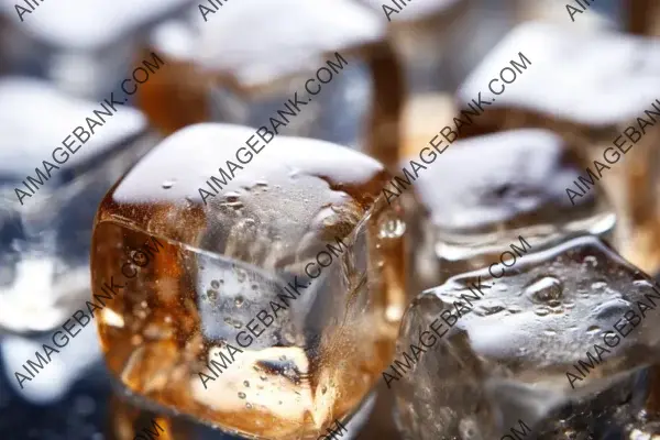 Frozen Beauty: Close-Up of Glistening Ice Cubes