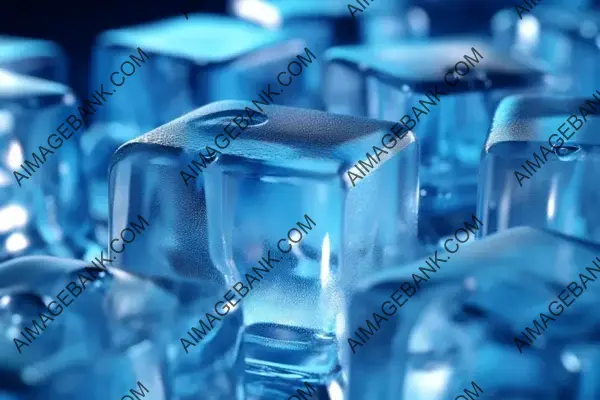 Ice-Cold Refreshment: Close-Up of Crystal Clear Ice Cubes