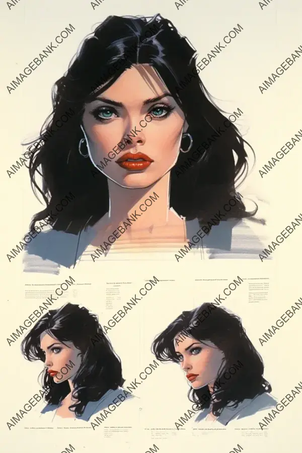 Comprehensive Model Sheet of Lois Lane&#8217;s 1994 Facial Features