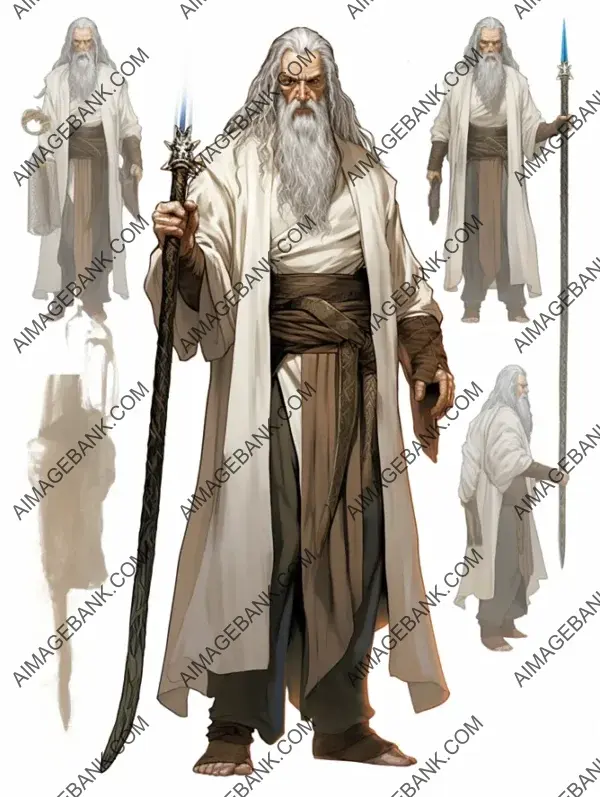 White-Haired Old Man Embracing Jedi Style During a Solo Expedition