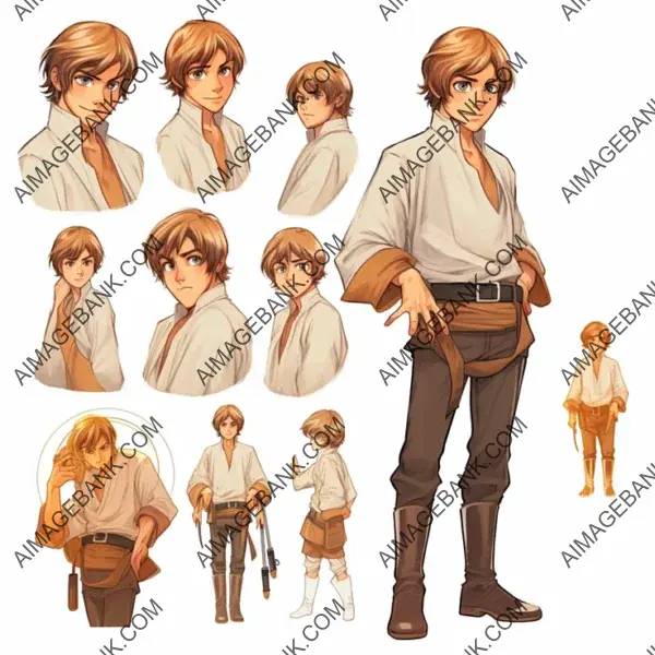 Youthful Luke Skywalker with Brown Hair and Enigmatic Eyes