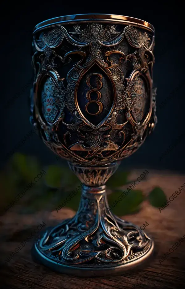 Discover Eight Chalices Silver Intricately Engraved for Gaming Assets