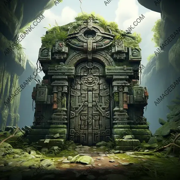 Unusual Creepy Tomb Door Style Inspired by Ghibli, Zelda, and Ori &#8211; Gaming Assets