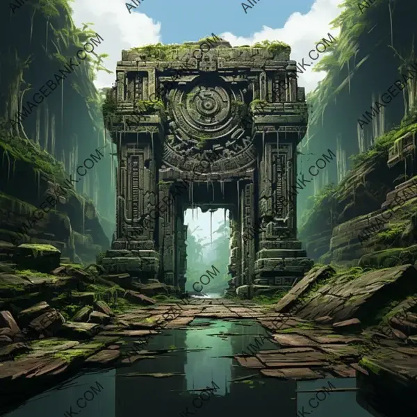 Puzzling Creepy Tomb Door Style Inspired by Ghibli, Zelda, and Ori &#8211; Gaming Assets