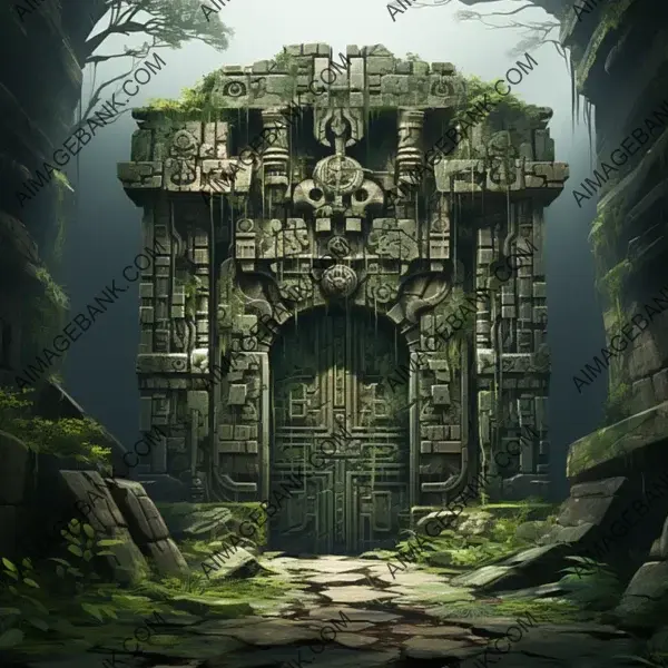 Whimsical Scenes in Creepy Tomb Door Style Inspired by Ghibli, Zelda, and Ori &#8211; Gaming Assets