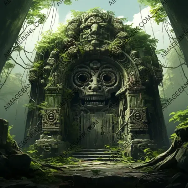 Unique Forms in Creepy Tomb Door Style Inspired by Ghibli, Zelda, and Ori &#8211; Gaming Assets