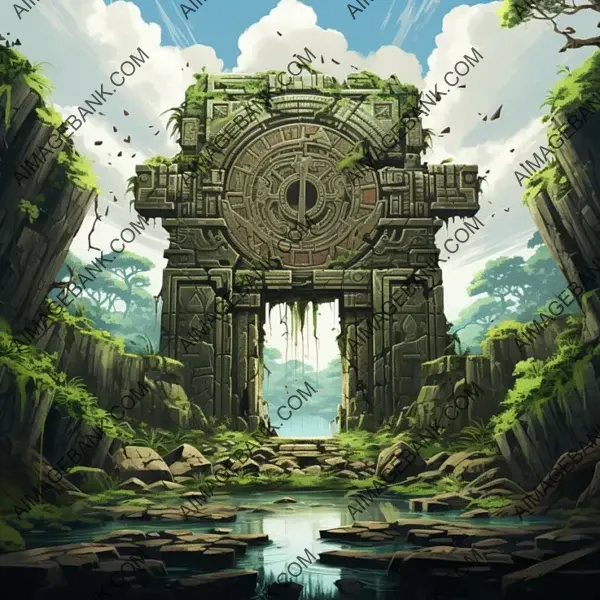 Bizarre Landscapes in Creepy Tomb Door Style Inspired by Ghibli, Zelda, and Ori &#8211; Gaming Assets