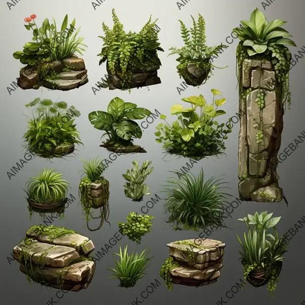 Vibrant Grass Game Assets Concept Props to Elevate Your Gaming Assets