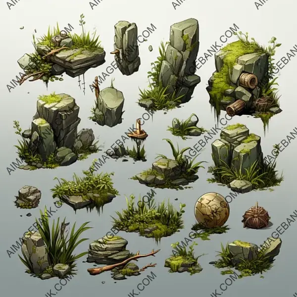 Dive into the Fantasy with Grass Game Assets Concept Props with Ghibli, Zelda, and Ori Influence for Gaming Assets