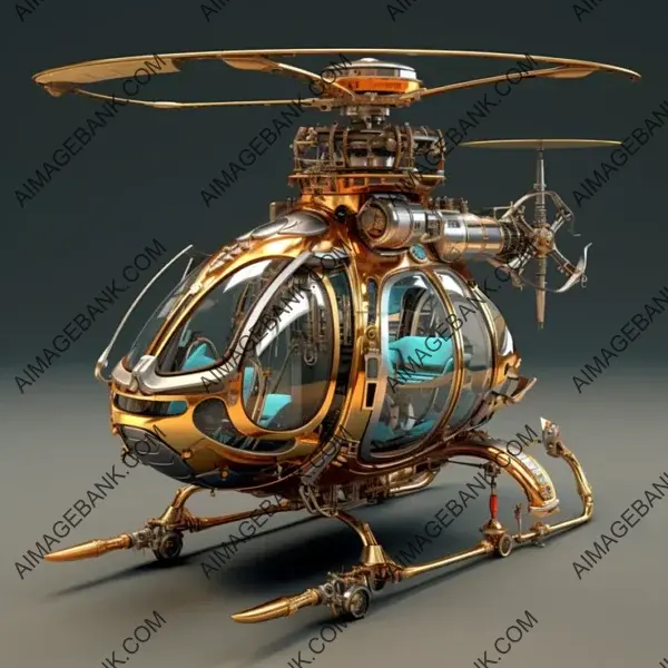 Enhance Your Gaming Assets with Steampunk Helicopter in Jules Verne Style