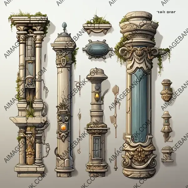 Design Environments with Ionic Styled Columns Gaming Asset