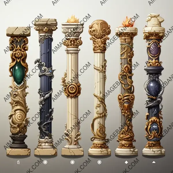 Add Detail to Your Games with Ionic Styled Columns Gaming Asset