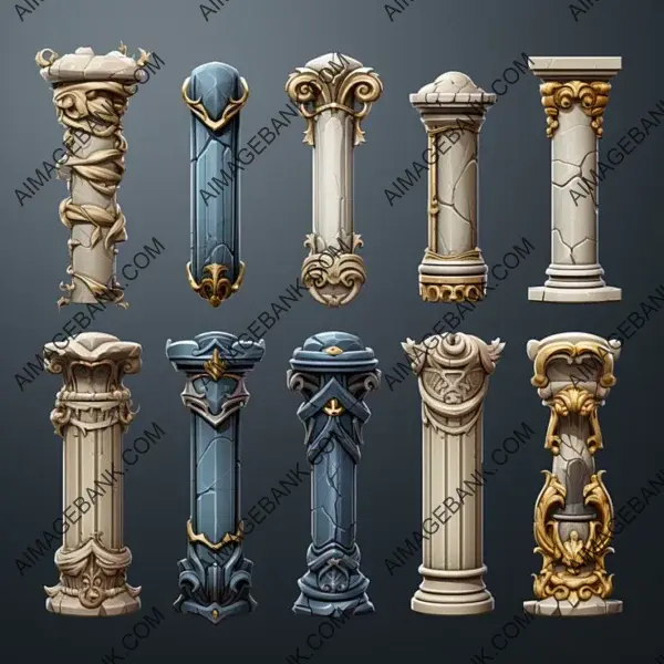 Explore the Possibilities of Ionic Styled Columns Gaming Asset