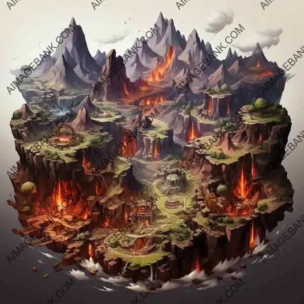 Expand Possibilities with Isometric Volcanic Environment Assets Game Asset