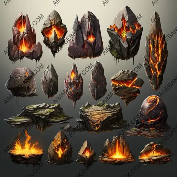 Explore Lava-Filled Worlds with Isometric Volcanic Environment Assets Game Asset