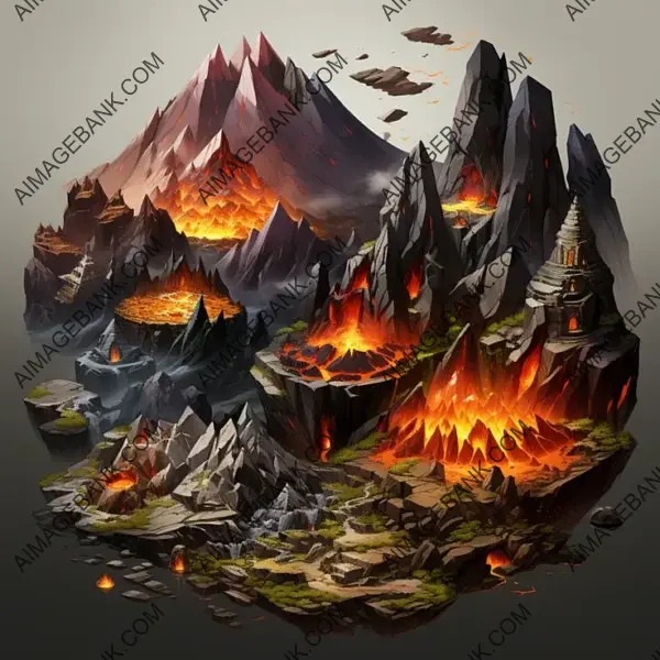 Enhance Your Game with Isometric Volcanic Environment Assets Game Asset