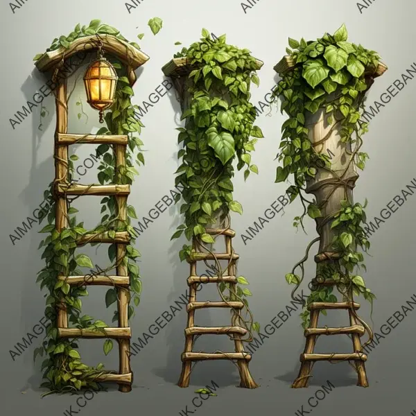 Reach New Heights with Ivy Trellises Spring Rocker Ladder Game Asset