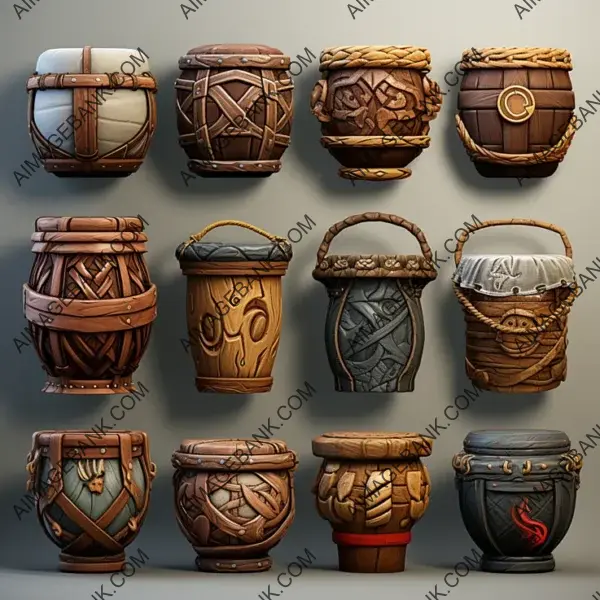 Craft Timeless Environments with Medieval Baskets Game Assets Concept Props Ghibli