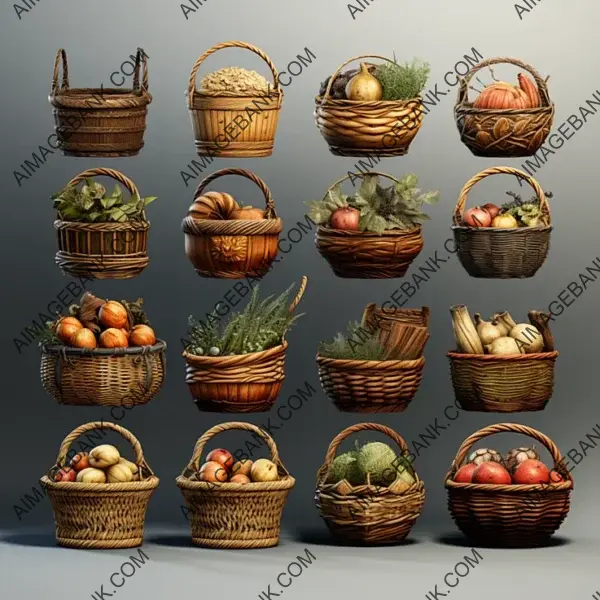 Enrich Your Game with Medieval Baskets Game Assets Concept Props Ghibli