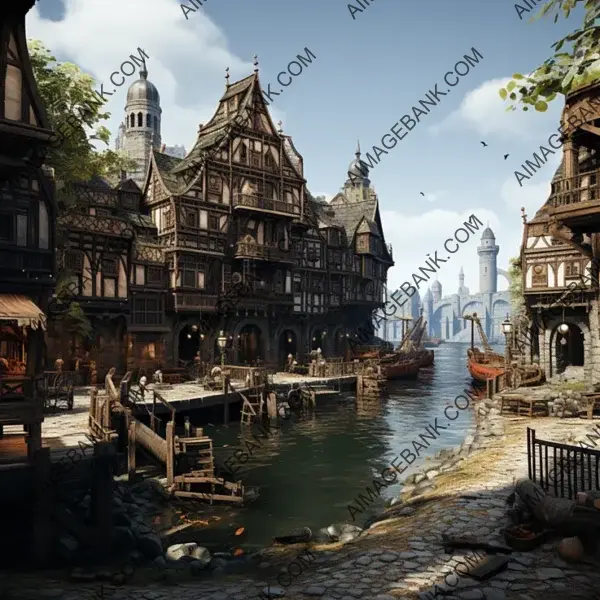 Create Medieval Harbors with Ports Quays Buildings 16k Dif