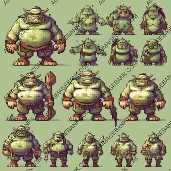 Face the Wrath of Ogres with Ogre Sprite Sheet Pixelart