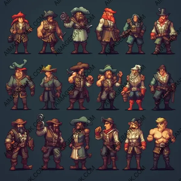 Pirate Life Illustrated: Pixelart Pirates Character Sheet