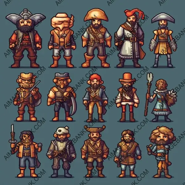 Dive into Pirate Worlds with Pixelart Pirates Character Sheet