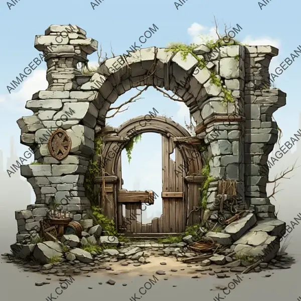 Ruined Stone Wall for Immersive Game Environments