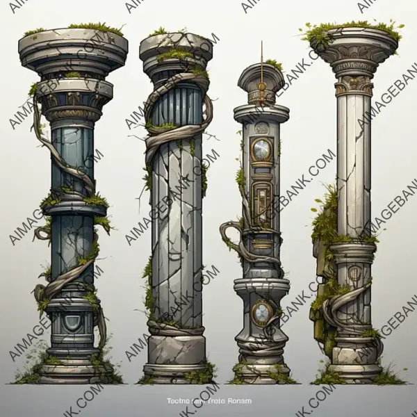 Tudor Styled Columns for Immersive Historical Worlds