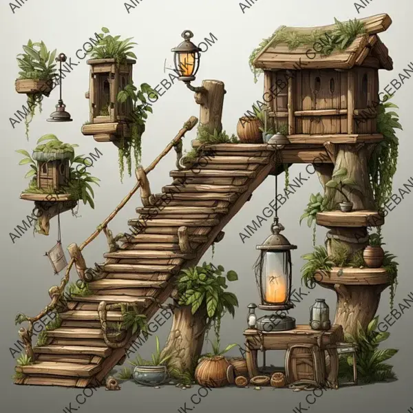 Wooden Stairs game props Craft a World of Height and Adventure