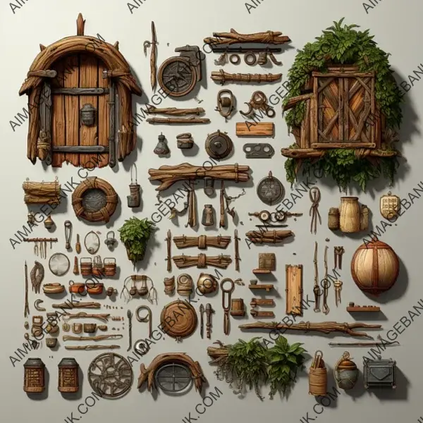 Wooden Objects game props Unlock the Beauty of Your Game