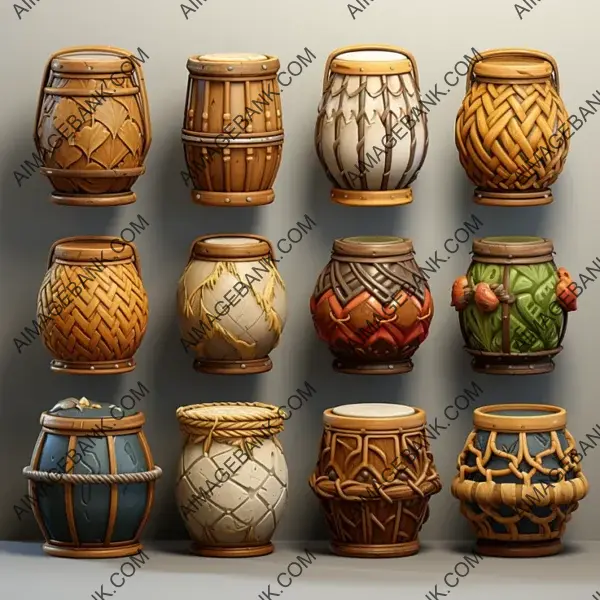 Create Realistic Game Scenes with Barrels and Baskets