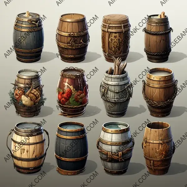 Game Assets &#8211; Barrels and Baskets for Authenticity