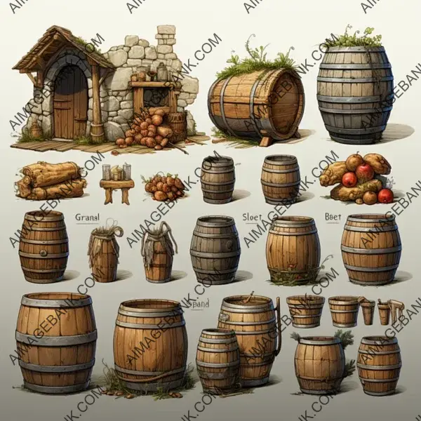 Game Assets &#8211; Barrels and Baskets for Immersive Gaming