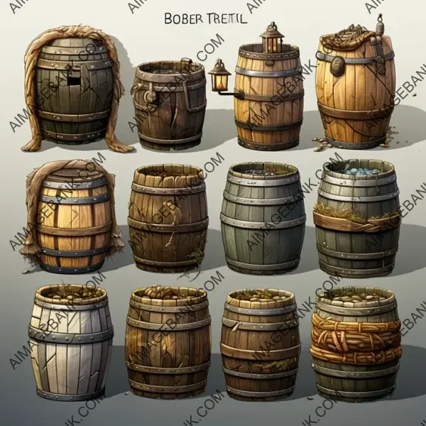 Create Authentic Game Scenes with Barrels and Baskets