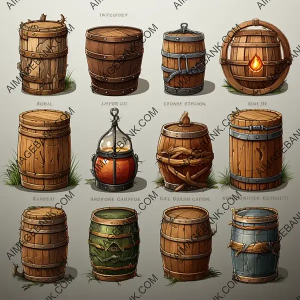 Design Realistic Game Environments with Barrels and Baskets