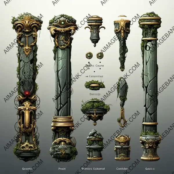 Ghibli-Inspired Confiorm Styled Columns Game Props