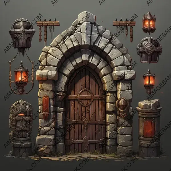 Enter the Lair of Beasts with Dragon Dungeon Entrance Game Assets